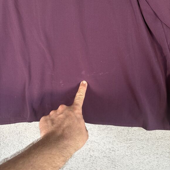 Calvin Klein‎ Women’s Plus Size 2X  Long Sleeve Semi Sheer Blouse Plum Purple - Picture 11 of 12